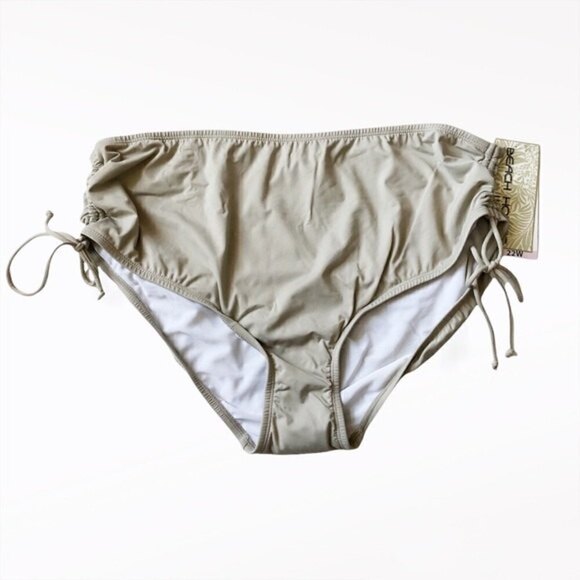 Beach House Bikini Bottoms Plus Size Khaki Side Tie 22W NWT - Picture 1 of 8